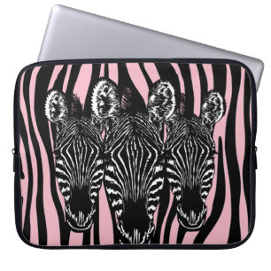 Trendige Zebrherde auf Zebramuster Rosa Laptopschutzhülle