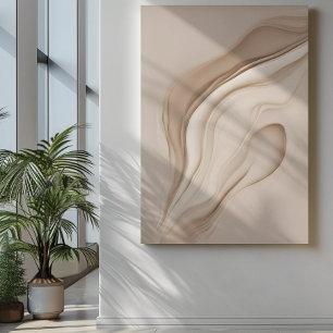 Trendige zeitgenössische beige abstrakte Kunst Poster
