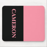 Trendige zwei Farben | Name | Schwarz und Lachs Ro Mousepad<br><div class="desc">Trendige zwei Farben | Personalisierter Name | Schwarz-Lachs-Rosa</div>