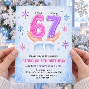 Trendiger 6 7 Meme Winter Sechs Sieben Geburtstag Einladung