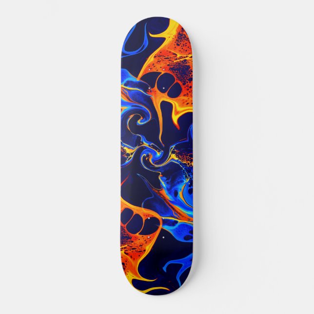 trendiger, abstrakter Farbschwung Skateboard (Vorderseite)