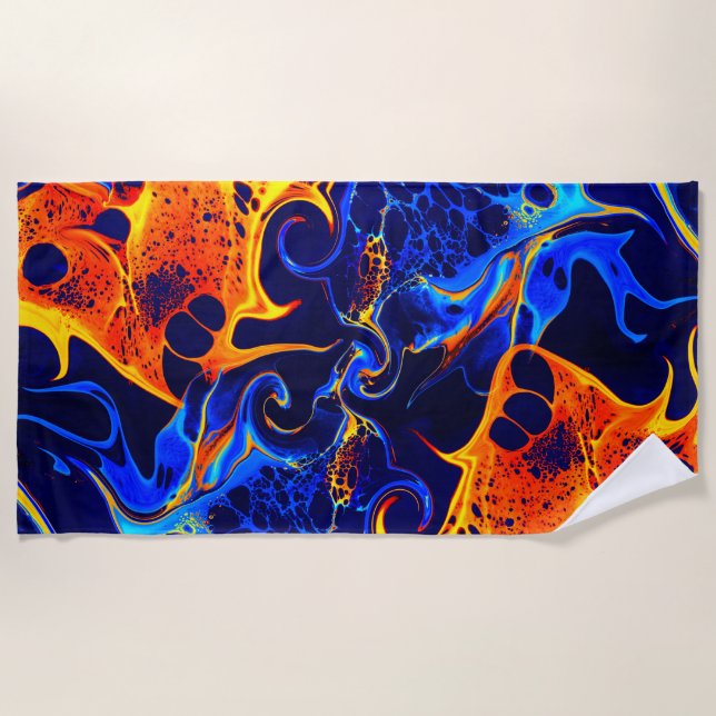 trendiger, abstrakter Farbschwung Strandtuch (Vorderseite)