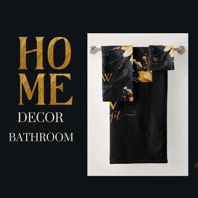 trendiger abstrakter Goldmarmor Badhandtuch Set (Von Creator hochgeladen)