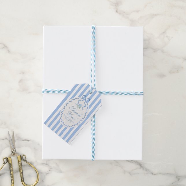 Trendiger blauer Hydrangeen-Junggesellinnen-Abschi Geschenkanhänger (Mit Garn)