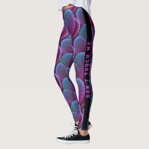 Trendiger blauer und violetter Wüstenkaktus-Muster Leggings