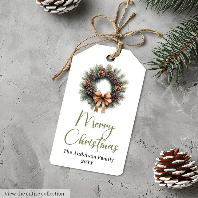 Trendiger Bohemian neutraler rustikaler Weihnachts Geschenkanhänger (Trendy Bohemian Rustic Christmas Gift Tag Template

)