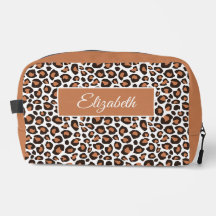 Trendiger brauner Leopard mit Namen Kosmetiktasche