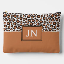 Trendiger brauner Leopardenprint mit Initialen