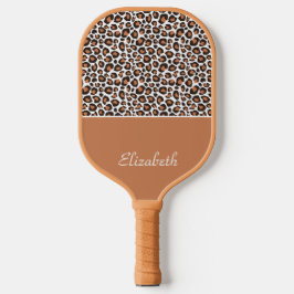 Trendiger brauner Leopardenprint mit stilvollem Na Pickleball Schläger