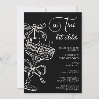 Trendiger Cocktail Ein Tini Bit Älter 30. Geburtst Einladung