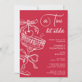 Trendiger Cocktail Ein Tini Bit Älter 30. Geburtst Einladung