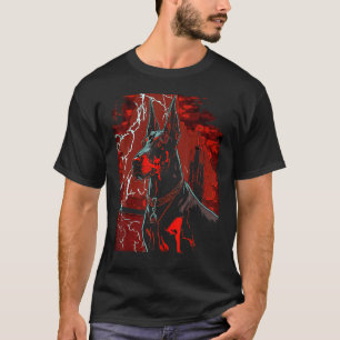Trendiger Dobermann Pinscher Blitz Donner Post Ap T-Shirt