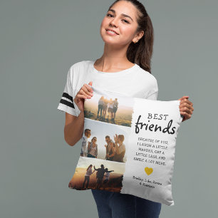 Trendiger Foto-Collage und Zitat der besten Freund Kissen
