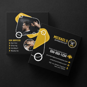 Trendiger Friseursalon Hairstyling Friseur Shop Ha Quadratische Visitenkarte
