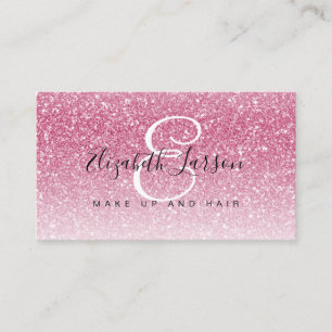 Trendiger glänzender rosa Glitter-Makeup-Artist-Fr Visitenkarte