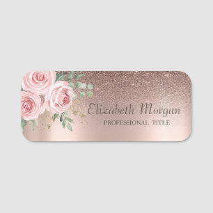 Trendiger Glitter Ombre Roségold,Rosen Namensschild