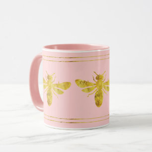 Trendiger Goldener Biene Röte-Pink Tasse
