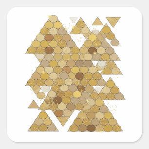 Trendiger Goldener GOLDEN TREES Quadrat-Aufkleber Quadratischer Aufkleber