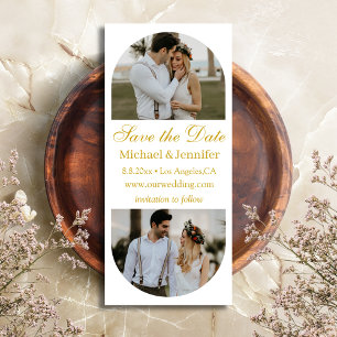 Trendiger Goldschrift Doppelbogen Foto Save-the-Da