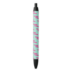 Trendiger grüner rosa Monogramm-Schriftzug-Name-Mu Kugelschreiber