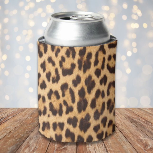 trendiger, gürteliger Wildsafari-Leopardendruck Dosenkühler (trendy girly chic wild safari leopard print can cooler)