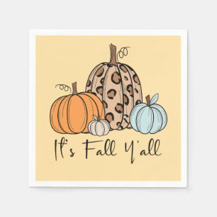 Trendiger Herbstkürbis „Es ist Herbst Leute“ Zit Serviette