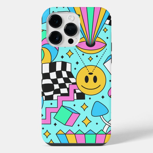Trendiger Hippie-Abstrakt iPhone Hülle (Rückseite)