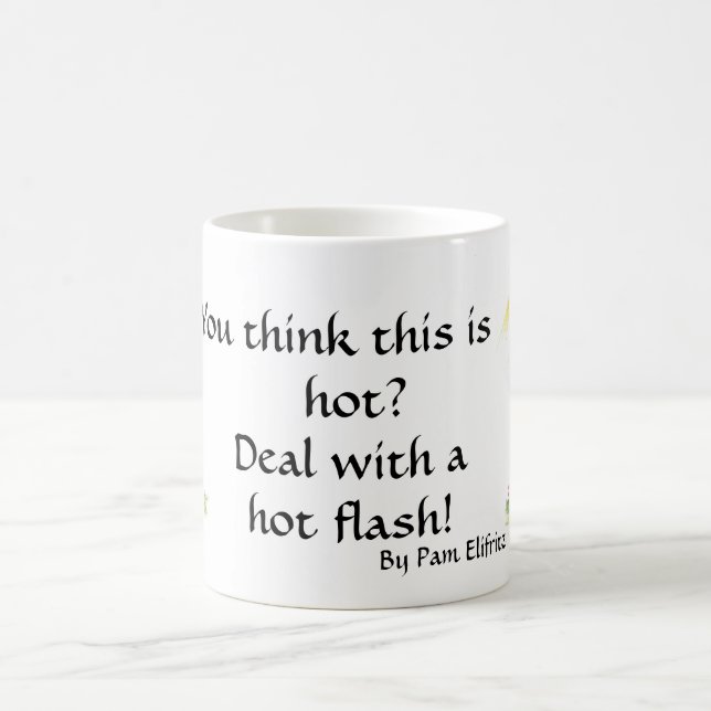 Trendiger Hot Flash Global Warming Menopause Text Kaffeetasse (Mittel)