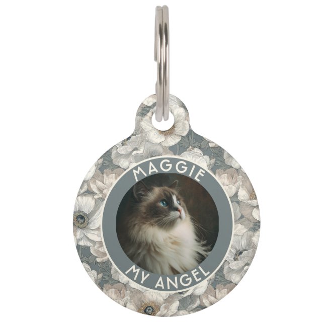 Trendiger Hunde Liebhaber Geschenk Anemonen Blumen Haustiermarke (Vorderseite)