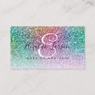Trendiger iridischer Glitter-Make-up-Artist-Frisör Visitenkarte