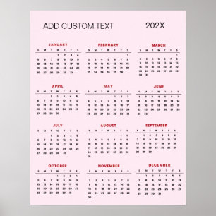 Trendiger Kalender 2025 mit eigenem Text      Poster
