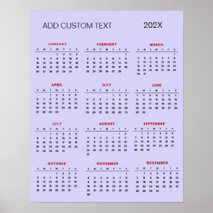 Trendiger Kalender 2025 mit eigenem Text      Poster