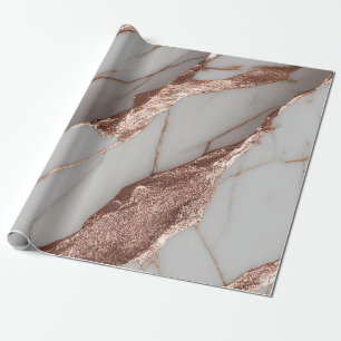 Trendiger Kupfer-Glitter-Marmor Geschenkpapier