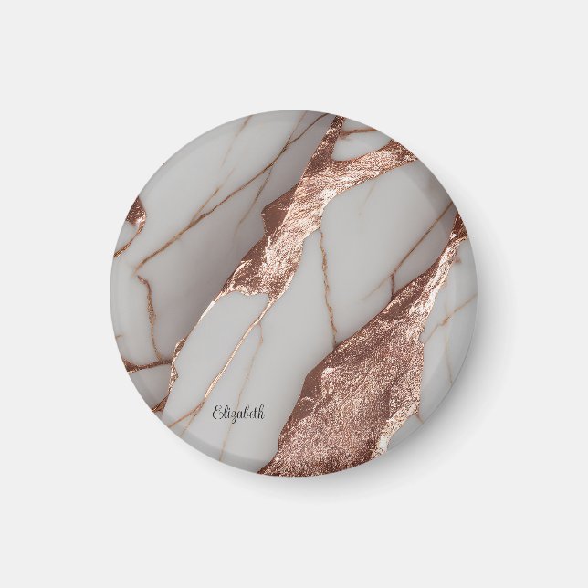 Trendiger Kupfer-Glitter-Marmor Magnet (Vorne)