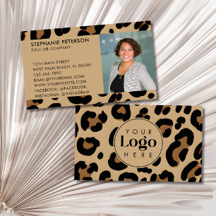Trendiger Leoparden-Druck mit individuellem Firmen Visitenkarte