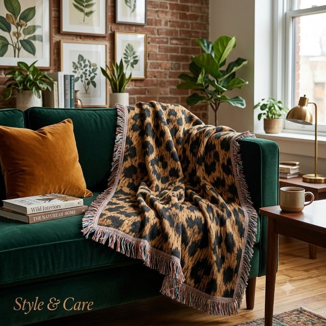 Trendiger Leopardenmuster-Weichwurfdecke Zuhause Decke (Trendy Leopard Pattern Soft Throw Blanket Home)