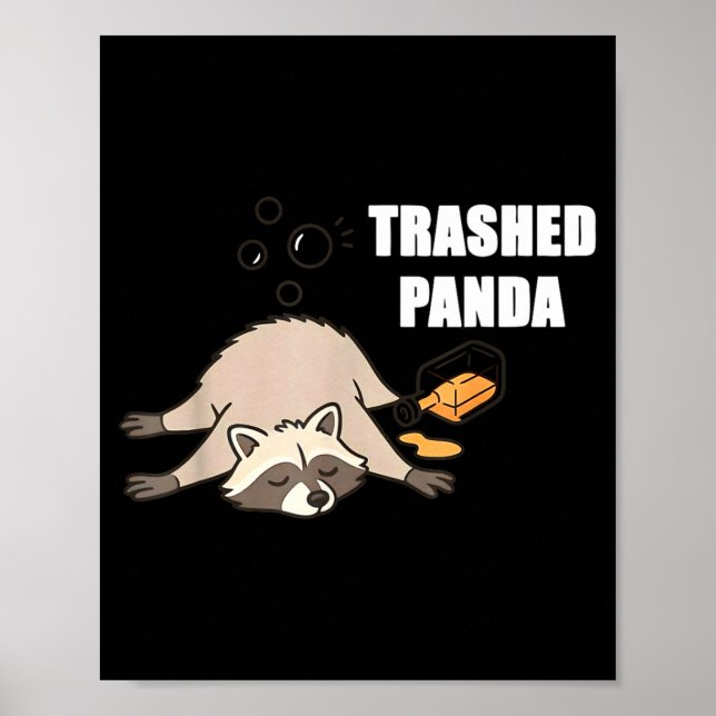 Trendiger lustiger zertrümmerter Panda betrunkener Poster (Vorne)