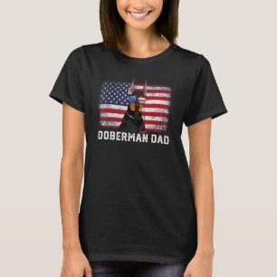 Trendiger Männer Dobermann Vater Amerikanische Fla T-Shirt