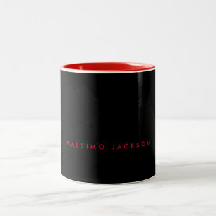 Trendiger minimalistischer schwarzer roter profess zweifarbige tasse