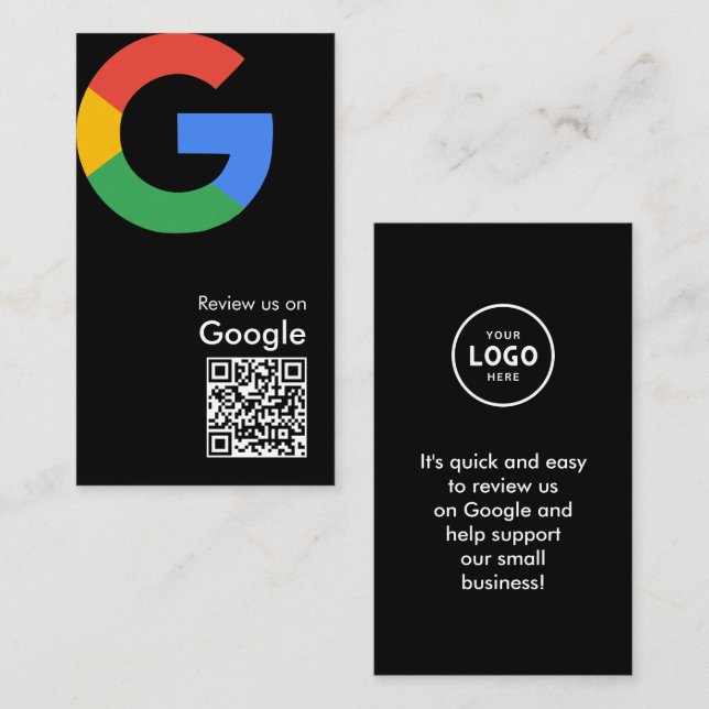 Trendiger moderner Google-Review-QR-Code Begleitkarte (Vorne/Hinten)