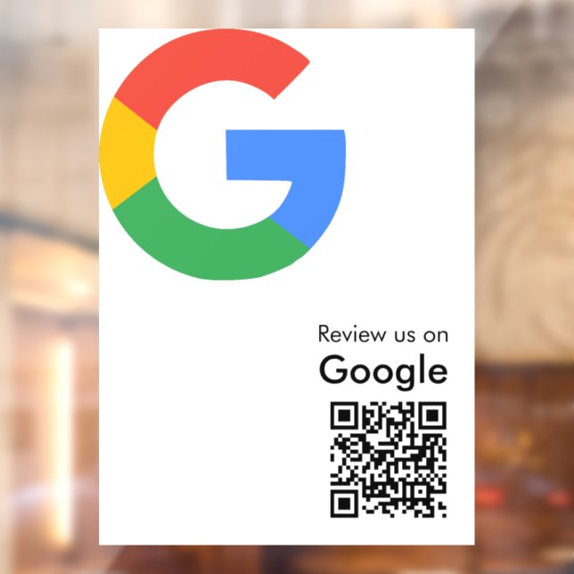 Trendiger moderner Google-Review-QR-Code Fensteraufkleber (Blatt 2)