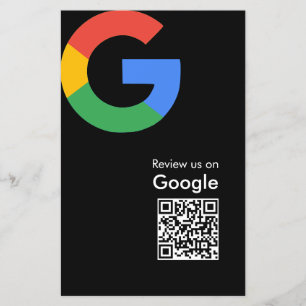 Trendiger moderner Google-Review-QR-Code Flyer