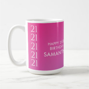 Trendiger moderner, knalliger rosa Gradient 21. Ge Kaffeetasse