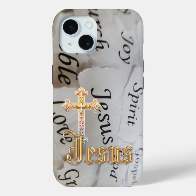Trendiger monochromer Glaube Pastell Kreuz Jesus Case-Mate iPhone Hülle (Rückseite)