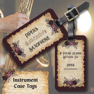 Trendiger Musiker Saxophon-Instrumentenkoffer-Etik Gepäckanhänger