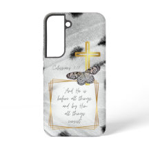 Trendiger Naturglaube Weiß Grau Schwarz Gold Kreuz