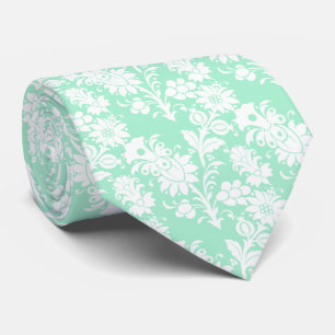 Trendiger Neo-Mint-Blumenmuster Herren Hochzeit Krawatte