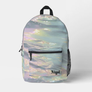 Trendiger Opal-Iridescent-Holografischer Schulruck Bedruckter Rucksack