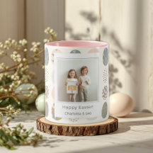 Trendiger Pastell-Oster-Fotomug | Personalisiert