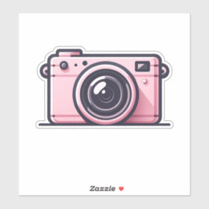 Trendiger Pinker Schnappschuss-Fotoapparat Fotogra Aufkleber